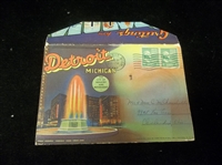 1936 United News Co. Postcard Fold-Out Picture Pack “D-4689 Greetings from Detroit Michigan” Linen Jacket