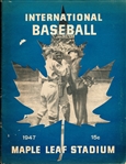 1947 Baltimore Orioles @ Toronto Maple Leafs International League MiLB Program