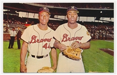 1970’s? Milwaukee Braves- Gardner Postcard- Hank and Tommie Aaron