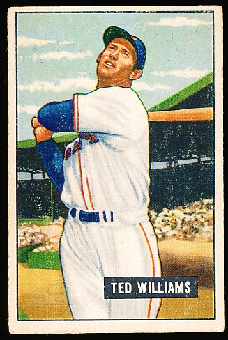 1951 Bowman Baseball- #165 Ted Williams, Red Sox