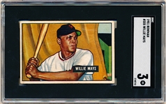 1951 Bowman Baseball- #305 Willie Mays, Giants- SGC Vg 3 – Rookie!