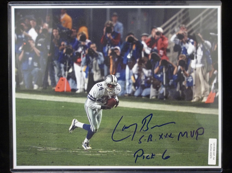 Autographed Larry Brown Dallas Cowboys NFL Color 11” x 14” Game Action Photo