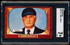 1955 Bowman Baseball- #307 Babe Pinelli, Umpire- SGC 7 (NM)- Hi# 