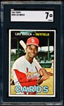 1967 Topps Baseball- #285 Lou Brock, Cards- SGC 7 (NM)