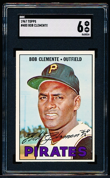 1967 Topps Baseball- #400 Bob Clemente, Pirates- SGC 6 (Ex-Nm)