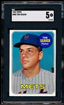 1969 Topps Baseball- #480 Tom Seaver, Mets- SGC 5 (Ex)
