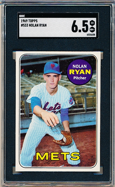 1969 Topps Baseball- #533 Nolan Ryan, Mets- SGC 6.5(Ex-NM +)