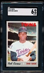 1970 Topps Baseball- #290 Rod Carew, Twins- SGC 6 (Ex-NM)