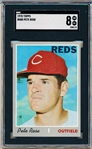 1970 Topps Baseball- #580 Pete Rose, Reds- SGC 8 (Nm-Mt)