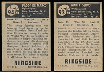 1951 Topps Ringside Boxing- 2 Diff