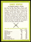 1963 Fleer Baseball- #42 Sandy Koufax, Dodgers