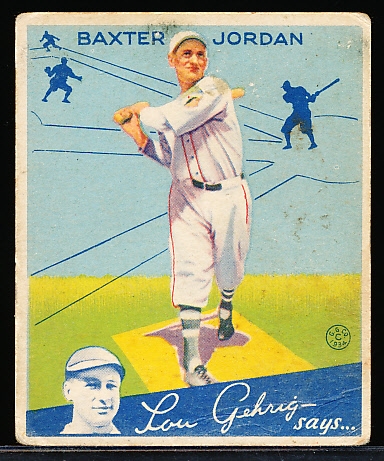 1934 Goudey Baseball- #31 Baxter Jordan, Boston Braves