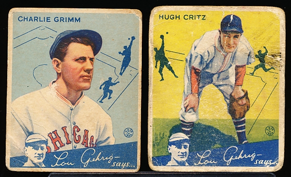 1934 Goudey Baseball- 2 cards