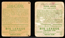 1934 Goudey Baseball- 2 cards