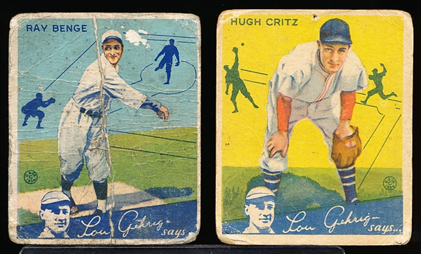 1934 Goudey Baseball- 2 cards