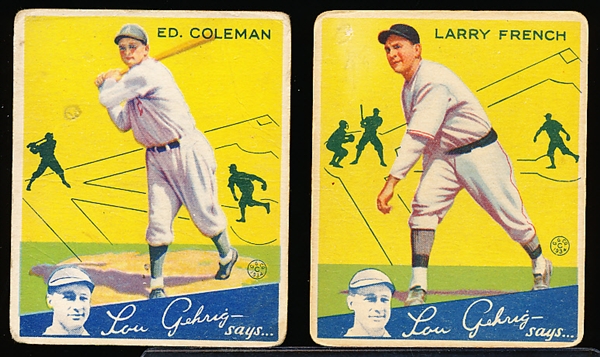 1934 Goudey Baseball- 2 cards