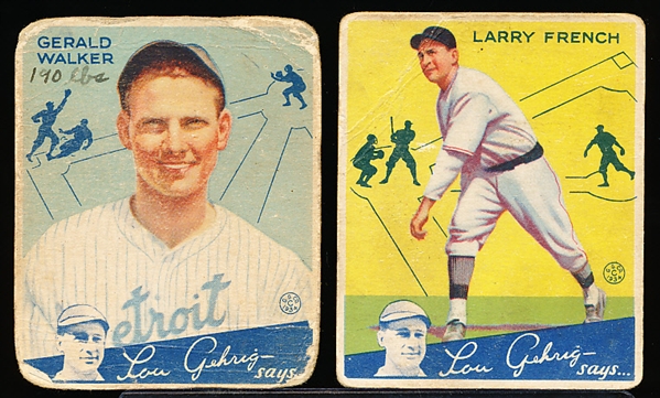 1934 Goudey Baseball- 2 cards