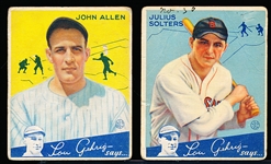 1934 Goudey Baseball- 2 cards