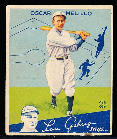 1934 Goudey Baseball- #45 Oscar Mellilo, Browns