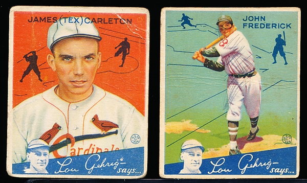 1934 Goudey Baseball- 2 cards
