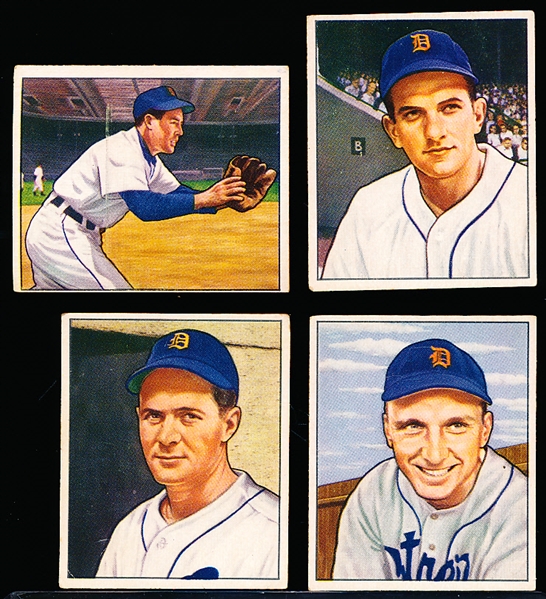 1950 Bowman Bb- 4 Diff Detroit Tigers