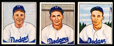 1950 Bowman Bb- 3 Diff Brooklyn Dodgers