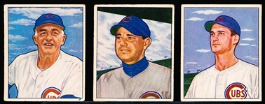 1950 Bowman Bb- 3 Diff Chicago Cubs
