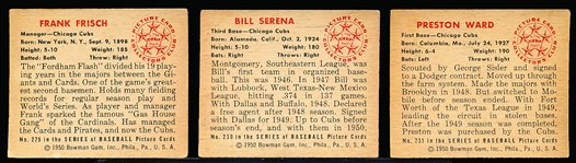 1950 Bowman Bb- 3 Diff Chicago Cubs
