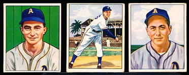 1950 Bowman Bb- 3 Diff Phila A’s