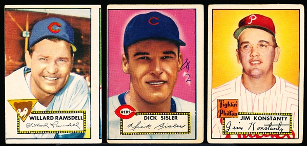1952 Topps Bb- 3 Diff