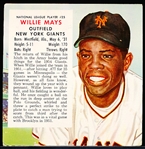 1954 Red Man Baseball- No Tab- NL #25 Willie Mays, Giants- May expiration