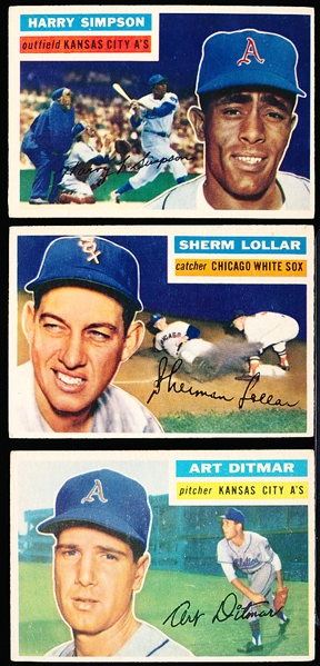 1956 Topps Baseball- 11 Diff