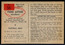 1954 Bowman Fb- #55 Frank Gifford, Giants