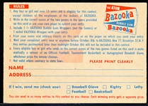 1956 Topps Fb- Contest Card #2