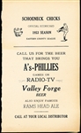 1953 Schoeneck Chicks Bsbl. Program