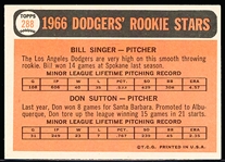 1966 Topps Bsbl. #288 B. Singer RC/Don Sutton RC