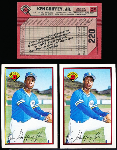 1989 Bowman Bsbl. #220 Ken Griffey, Jr. RC- 5 Cards