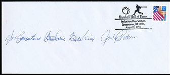 Auto'd 8/3/97 BB HOF Induction Special Stamped Envelope- Signed by 4 Brooklyn Dodgers