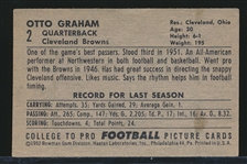 1952 Bowman Small Ftbl. #2 Otto Graham, Browns
