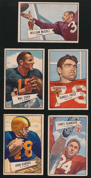 1952 Bowman Small Ftbl.- 5 Diff. Cards