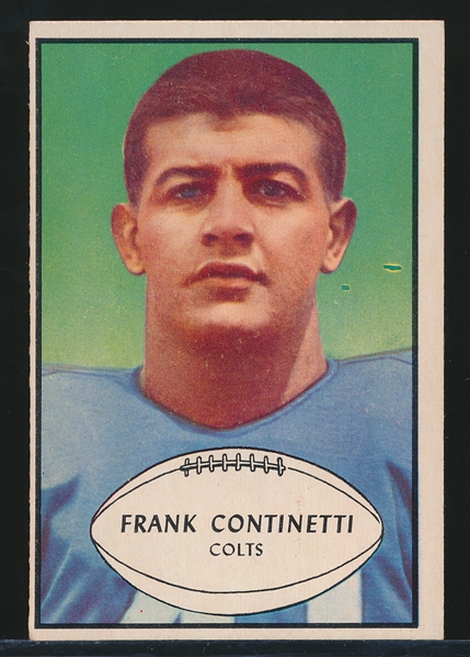 1953 Bowman Ftbl. #44 Frank Continetti SP, Colts