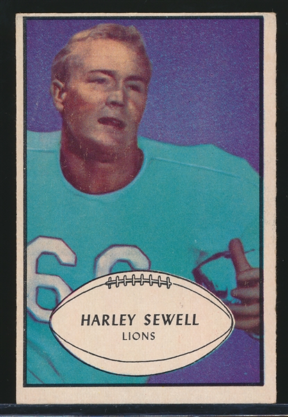 1953 Bowman Ftbl. #58 Harley Sewell SP, Lions