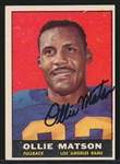 Autographed 1961 Topps Ftbl. #50 Ollie Matson, Rams