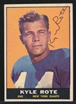Autographed 1961 Topps Ftbl. #87 Kyle Rote, Giants