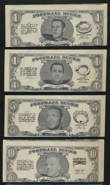 1962 Topps Ftbl. “Football Bucks”- 22 Diff.