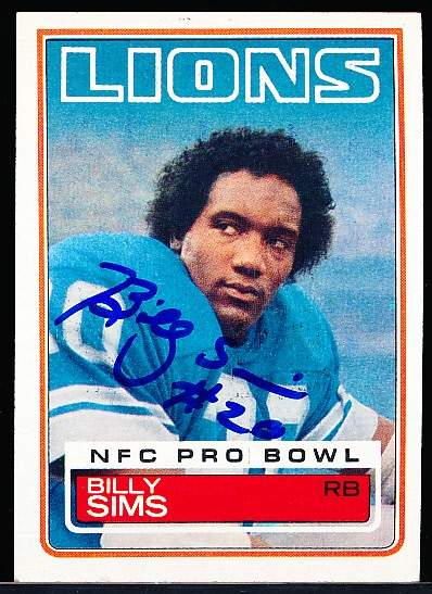 Autographed 1983 Topps Ftbl. #70 Billy Sims, Lions