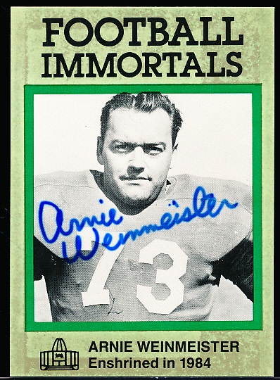 Autographed 1985-87 Football Immortals #125 Arnie Weinmeister
