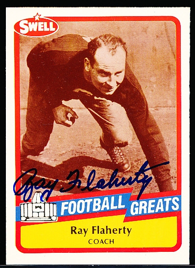 Autographed 1989 Swell Football Greats #80 Ray Flaherty