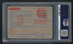 1957 Topps Baseball- Contest Card- June 22- PSA Ex 5 