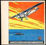 1936 Goudey Gum Co. “History of Aviation” (R65) 5-1/2” x 5-1/2” Cards- #8 Lindbergh’s “Spirit of St. Louis”- A Ryan Monoplane